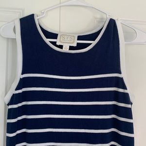 Sail to Sable XS blue and white stripe dress